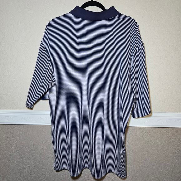 Pebble Beach Performance Golf Golfing Striped Blue White Polo Shirt Mens XL EUC - Picture 7 of 13
